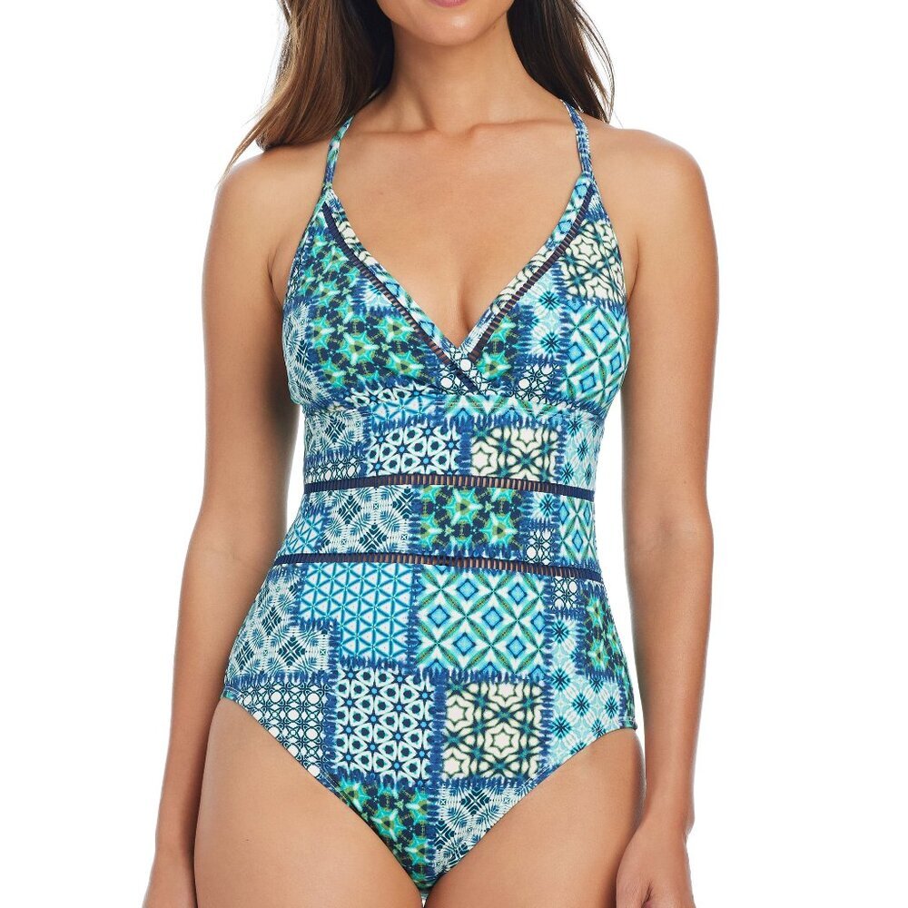 NWT Bleu Rod Beattie En La Playa Cross Back One Piece Swimsuit 8